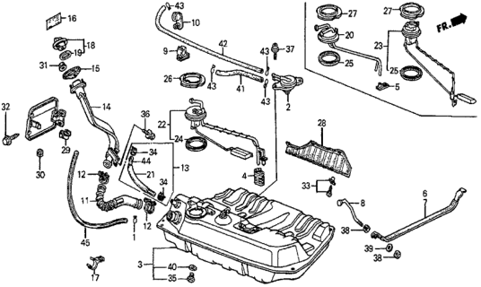 1983 Honda Prelude  Spring, Fuel Lid Opening Diagram for 70494SB0000