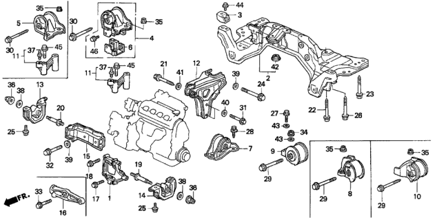 1995 Honda Del Sol  Bolt, Flange (14X67) Diagram for 90188SR3010