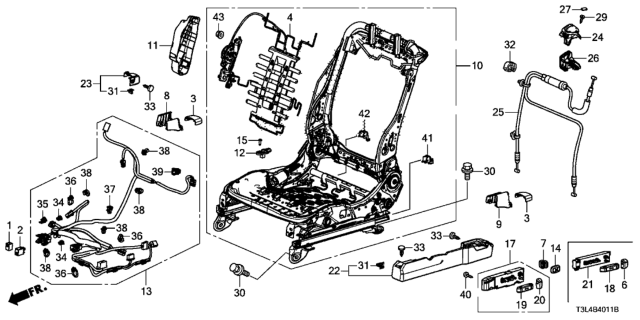 2014 Honda Accord  Lumbar, FR. Seat-Back Diagram for 81190T3LA41