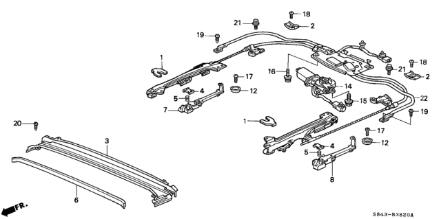 2001 Honda Accord Bracket A, Cable Diagram for 70142S84A01
