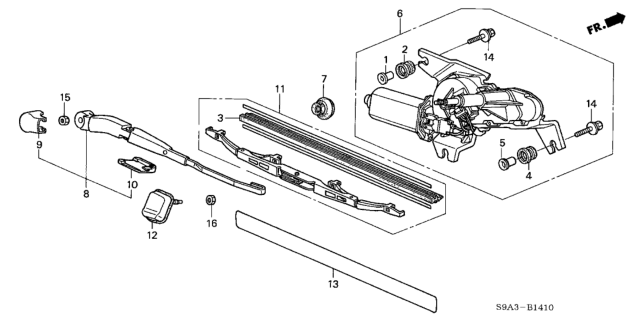 2004 Honda CR-V Tape, RR. Wiper Protection Diagram for 76745S9A000