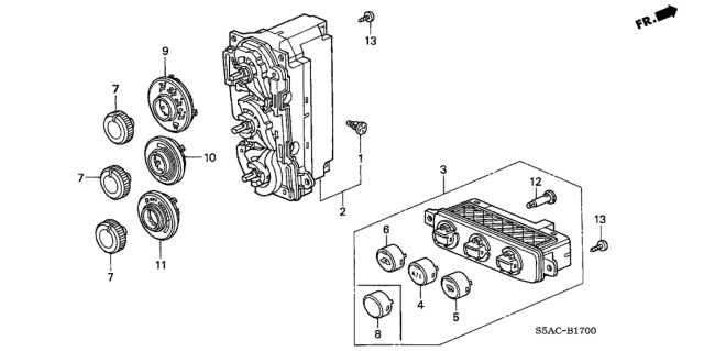 2005 Honda Civic Bulb, Neo-Wedge (14V 100Ma) Diagram for 79609S5A003
