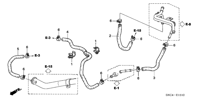2006 Honda Civic Hose, Throttle Body Outlet Diagram for 19523RMX000