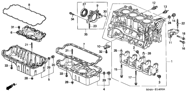 2000 Honda Civic  Gasket, Oil Pan (Otsuka Polytec) Diagram for 11251P2A014