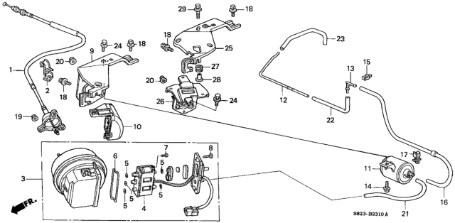 2001 Honda Accord  Tank, Vacuum Diagram for 36625P0AA01
