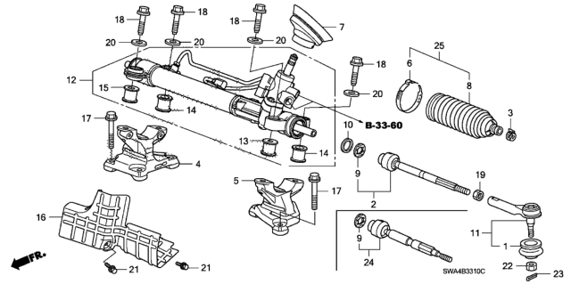 2010 Honda CR-V  Bolt, Gear Box Mounting Diagram for 90107SWAA02
