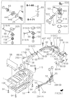 1998 Honda Passport  Clip, Hose Connector Diagram for 1097041060