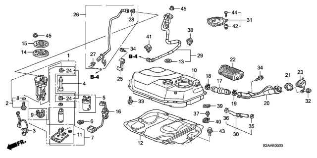 2009 Honda S2000  Grommet Diagram for 17705S0XA01