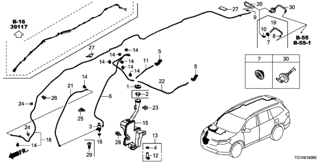 2016 Honda Pilot  Bush, Washer Diagram for 76843TZ5R01