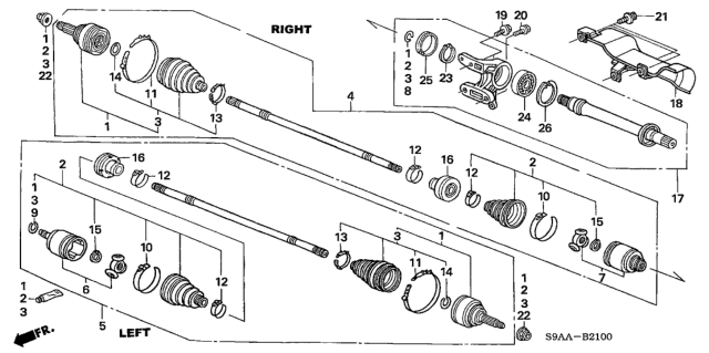 2006 Honda CR-V  Band C, Driveshaft (Oetiker Industries) Diagram for 44329SDHP01