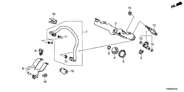 2014 Honda Accord Hybrid  Hose, Fuel Feed Diagram for 167225K0A02