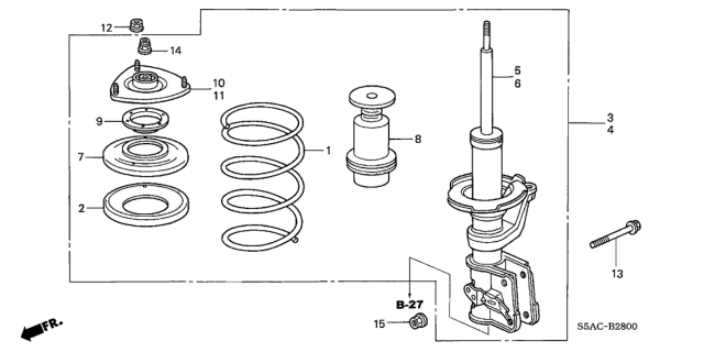 2005 Honda Civic Seat, FR. Spring (Upper) Diagram for 51688S5A701