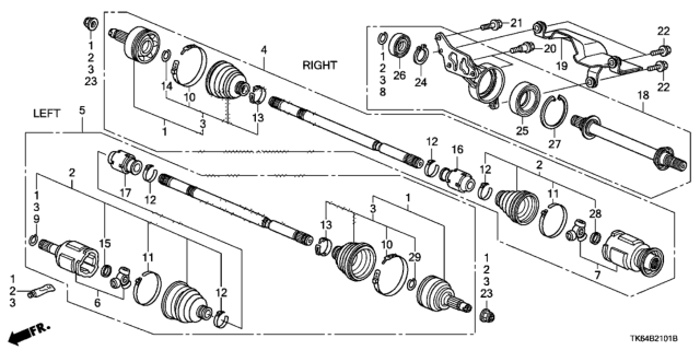 2011 Honda Fit  Band B, Driveshaft Diagram for 44327SMA003