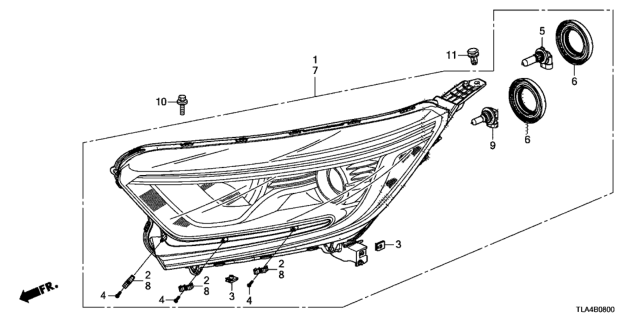 2017 Honda CR-V  Holder, Molding (L) Diagram for 33152TLAA01