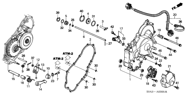 2001 Honda Civic  Pawl, Parking Brake Diagram for 24561P24J00