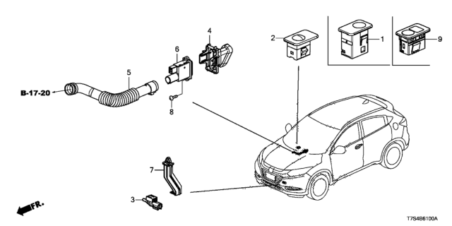 2017 Honda HR-V Sensor Assembly, Ambient Diagram for 80525T2FA01