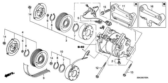 2002 Honda CR-V Protector Set, Thermal Diagram for 38908PNB006