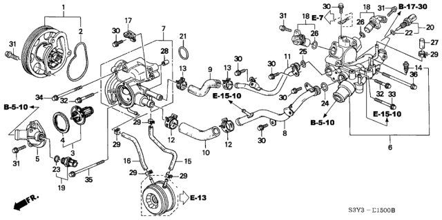 2001 Honda Insight  O-Ring Diagram for 91333PCX003