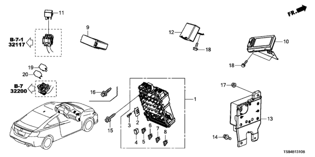 2015 Honda Civic Box Assembly, Fuse (Rewritable) Diagram for 38200TS9A01