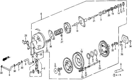 1986 Honda Prelude Gasket, Master Cylinder Bracket Diagram for 46191634000