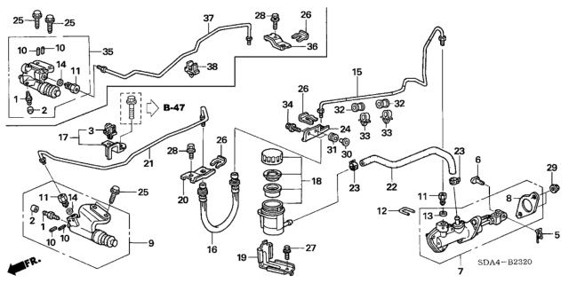 2006 Honda Accord  Pipe A, Clutch Diagram for 46960SDAA04