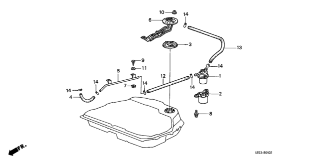 1989 Honda Accord  Pipe, Fuel Joint Diagram for 17707SE0010