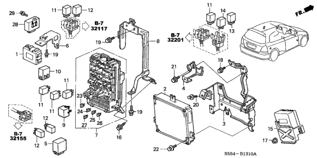 2005 Honda Civic  Relay Assembly, Turn Signal And Hazard (Omron) Diagram for 38300S5PA01