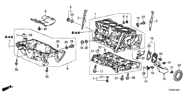 2018 Honda Accord  Cover, Crank Sensor Diagram for 375016B2A00