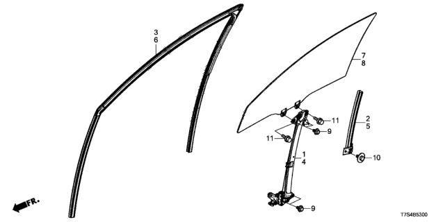 2019 Honda HR-V  Glass Assy, L FR D Diagram for 73350T7WA00