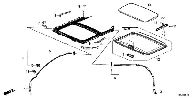 2014 Honda Civic  Clip, Sunroof Drain Tube Diagram for 91504TR0J01