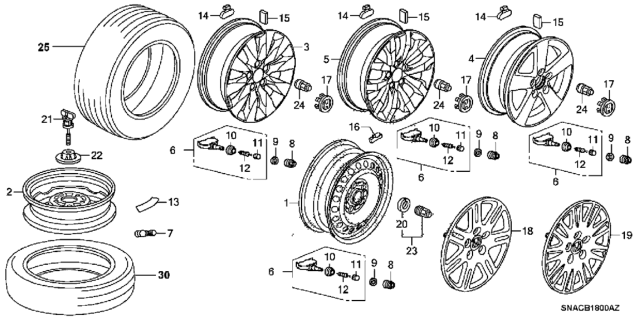 2011 Honda Civic  Cap, Aluminum Wheel Center Diagram for 44732SEAZ00