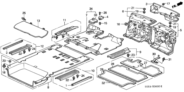2001 Honda Odyssey  Screw-Washer (5X16) Diagram for 938930501617