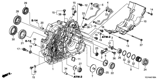 2019 Honda Pilot  Oil Seal (48X65X7.5) (Nok) Diagram for 91201RDK003