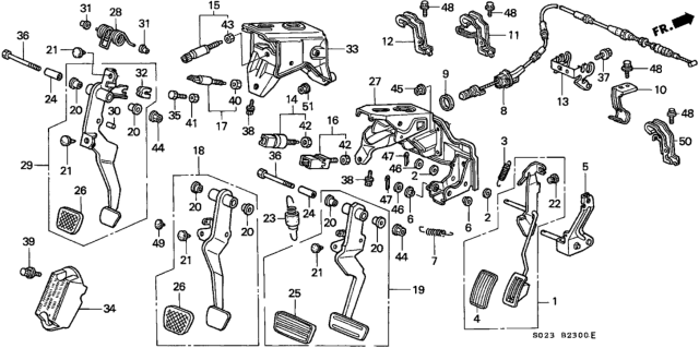 1998 Honda Civic Pad, Pedal Stopper Diagram for 46505SA7000