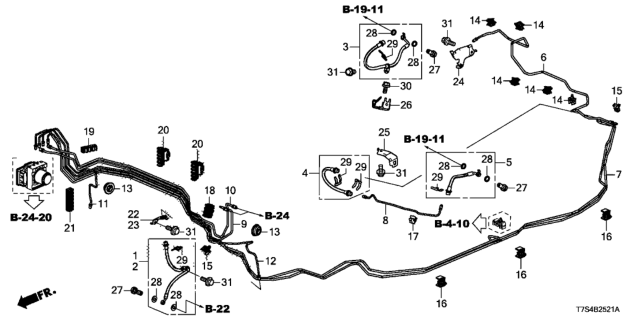 2019 Honda HR-V  Pipe U, Brake Diagram for 46374T7J000
