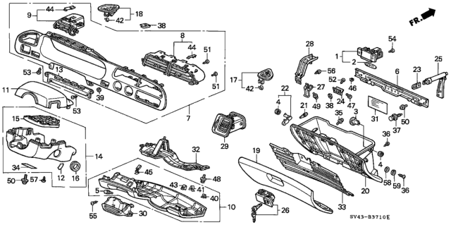 1994 Honda Accord  Outlet Sub-Assy., Center Duct *NH1L* (BLACK) Diagram for 77202SV4A01ZA
