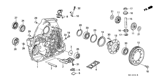1988 Honda CRX  Circlip (Outer) (90MM) Diagram for 90608PA9000