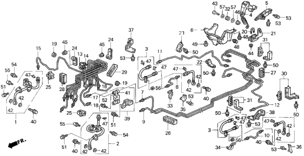 1996 Honda Odyssey  Clip B, Brake Pipe Diagram for 46395SR3J01