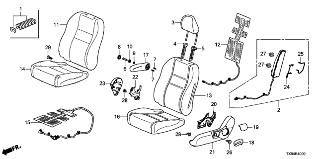 2013 Honda Fit EV  Wire B, FR. Seat-Back Airbag Diagram for 81686TA0A01