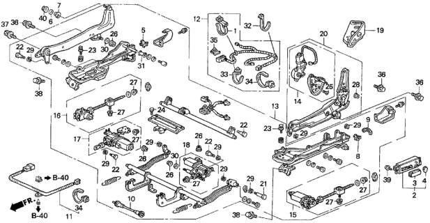 1995 Honda Accord  Cord A, Power Seat Diagram for 81311SM4G50