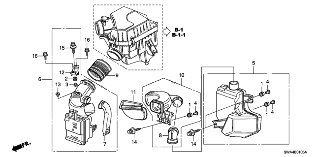 2011 Honda CR-V  Rubber, Air Cleaner Housing Mounting Diagram for 17213PD1000