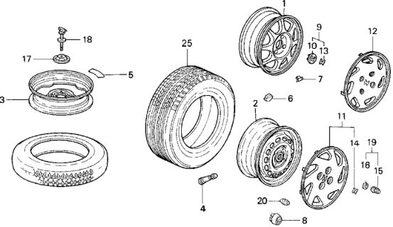 1993 Honda Civic  Disk, Wheel (14X5J) (Topy) Diagram for 42700SR1965