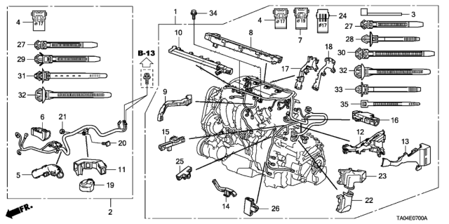 2011 Honda Accord  Cover, Engine Control Module Connector (C) Diagram for 91502R40A00