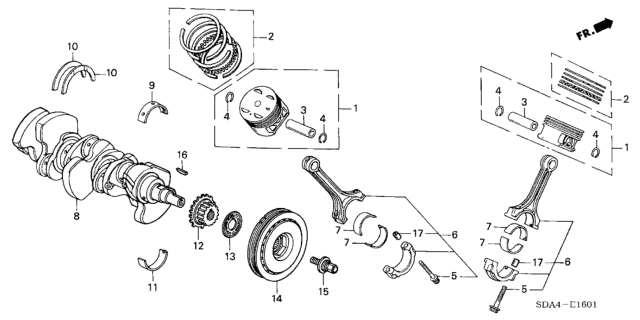 2026 Honda CR-V Ring Set, Piston (Std) Diagram for 13011RCAA01