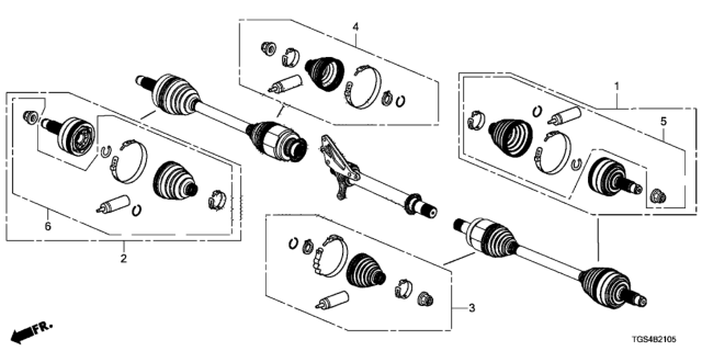 2019 Honda Passport  Boot Set, Outboard Diagram for 44018T2BA21