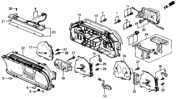 1989 Honda Civic  Speedometer Assembly (Northland Silver) Diagram for 78116SH3A53