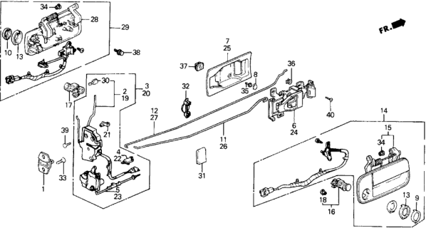 1989 Honda Prelude  Handle Assy., L. FR. (Outer) *R51* (PHOENIX RED) Diagram for 72180SF1962ZB