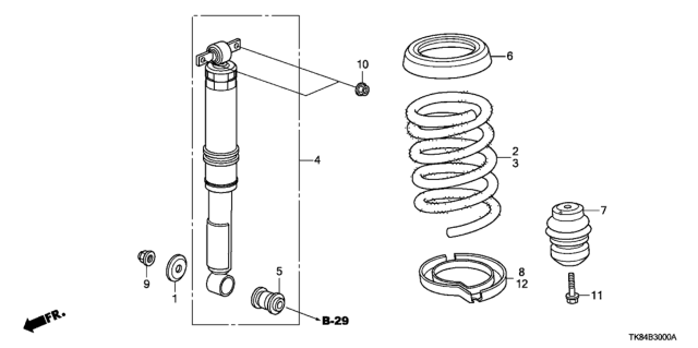 2015 Honda Odyssey Rubber, Spring Mt Rear Diagram for 52686S0X013