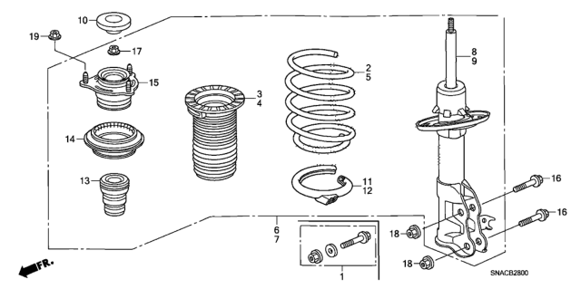 2011 Honda Civic Rubber, Left Front Spring (Lower) Diagram for 51686SNAA02