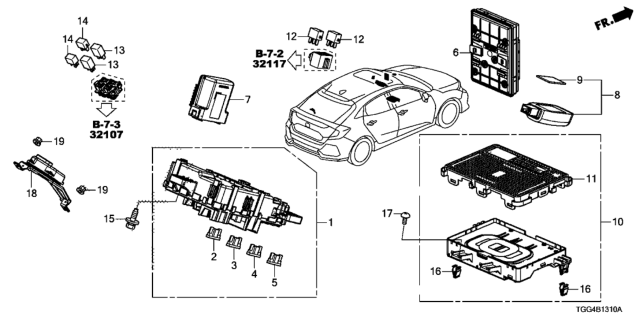 2017 Honda Civic Gateway Unit, Can (Rewritable) Diagram for 38890TBAA02